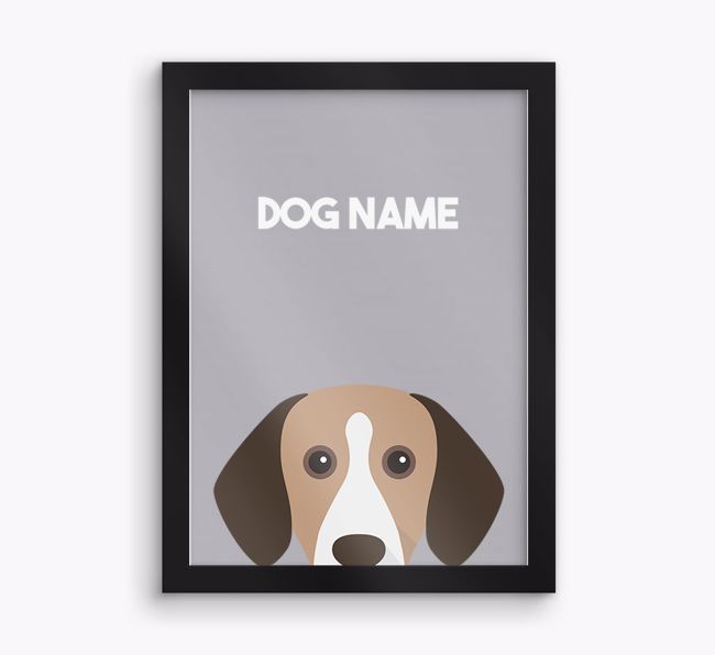 Peeking Dog: Personalised {breedFullName} Framed Print